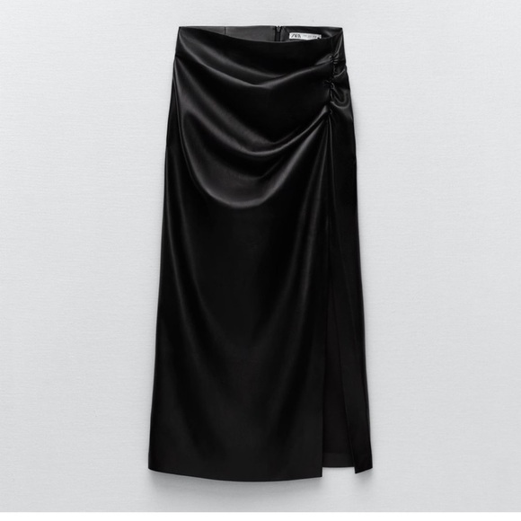 Zara Faux Leather High-waist skirt - Picture 4 of 5